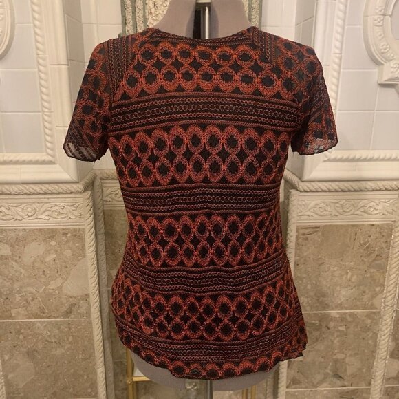 BRITTANY BLACK. Size 1X. Nubby Stretch Pullover Short Sleeve Top. B85. - Picture 3 of 3